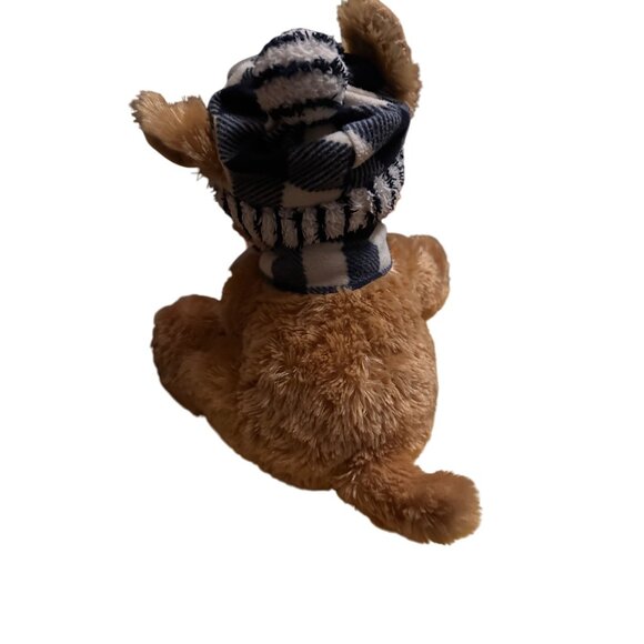 Gentle Treasure Puppy Dog Plush 13" Brown Stuffed Animal With Drew Scarf & Hat - Picture 6 of 7